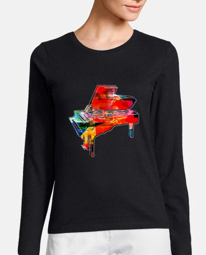 Tee-shirt piano couleurs partition de piano piano