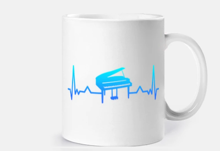 Cup piano heartbeat dad gift for pianist
