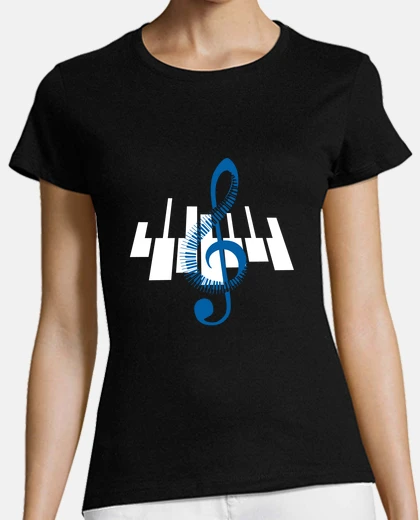 Tee-shirt Piano musique cle de sol