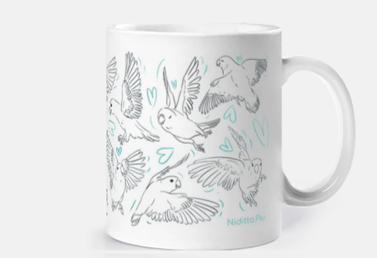 Tazza piccioncini che volano