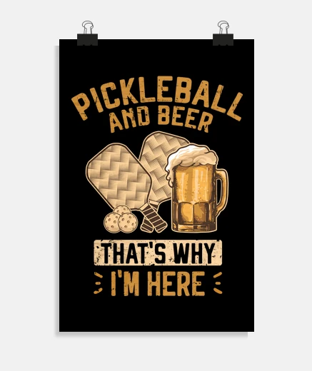 Poster pickleball and beer funny dink