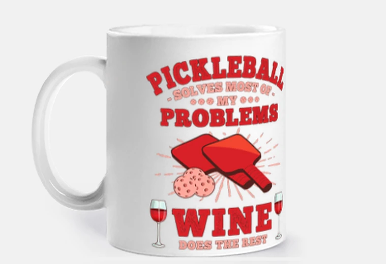 Cup pickleball and wine wine lover