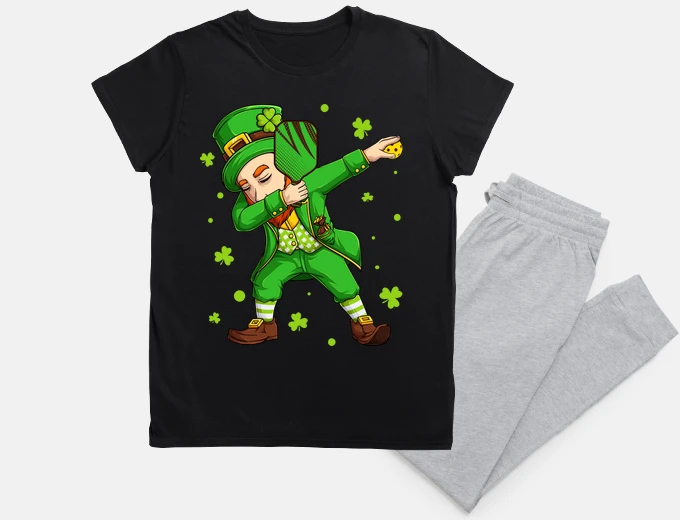 Pyjama pickleball leprechaun st patricks day