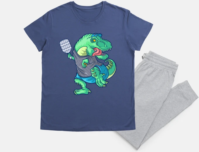 Pyjama pickleball saurus dinosaur t rex
