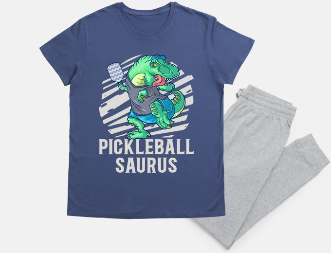 Pyjama pickleball saurus dinosaur t rex