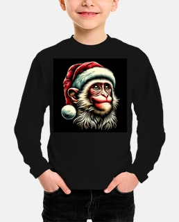 Picture of Monkey dressed as Santa Clau