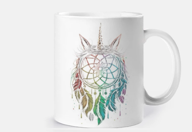Mug piege à reve licorne reves capteur de tasse café thé tisane infusion lait  