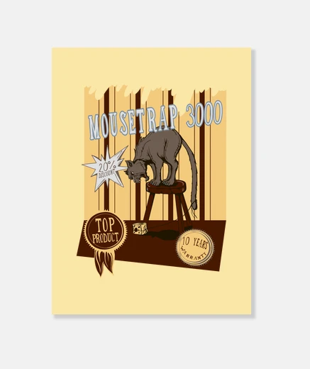 Tableau piège à souris chaton