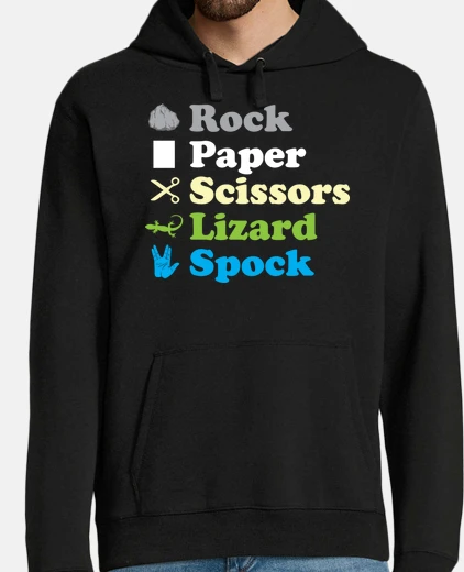 Felpa pietra ape  forbice  lucertola o spock