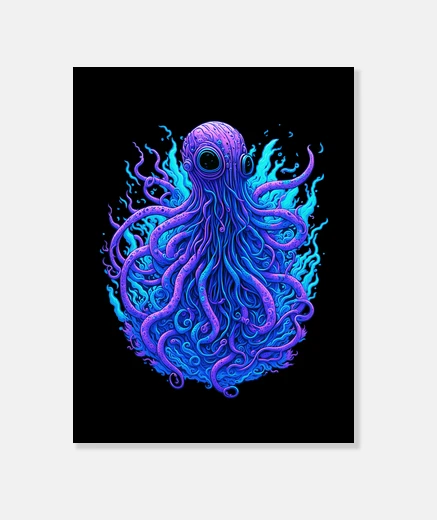 Tableau pieuvre lovecraft - toile