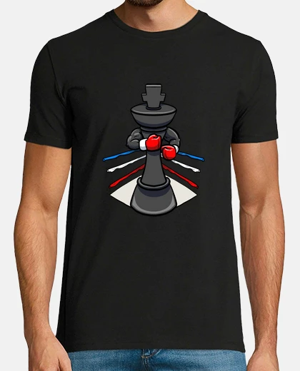 Camiseta pieza de ajedrez boxeador guantes de boxeo rey