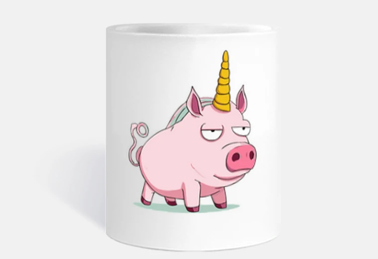 Cup pig - unicorn