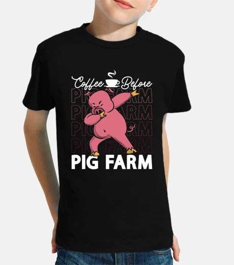 Kids Pig Farmer Coffee Before Pig Owner