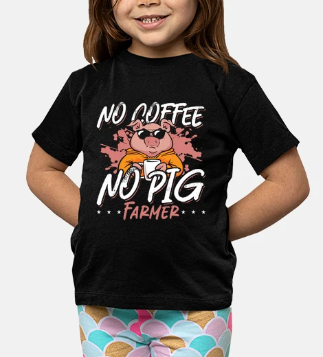 Kids Pig Farmer No Coffee No Farm Animals