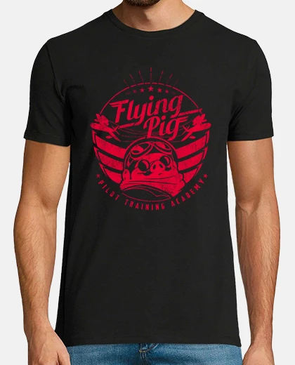 Tee-shirt pig flying