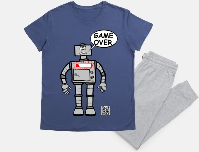 Pigiama pigiama - robot game over - pile rosso