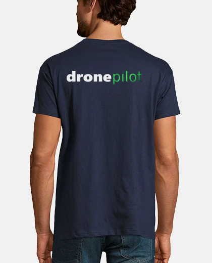 T-shirt pilota di droni. davanti e dietro. lettere chiare