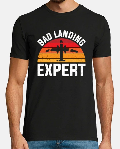 T-shirt pilota di modello di aviazione esperto di atterraggio male aereo rc