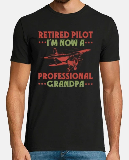 T-shirt pilota professionista in pensione nonno