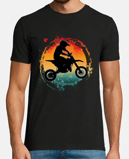 T-shirt pilota vintage di motocross retrò