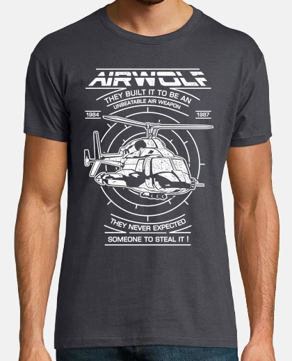 Tee-shirt pilote d&#39;hélicoptère série airwolf rétro années 80 années 80