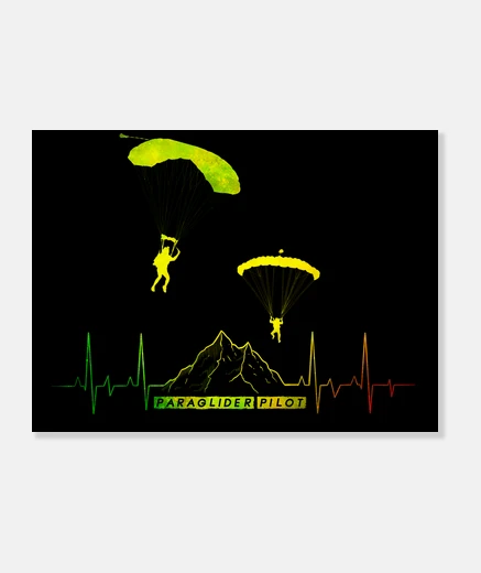 Tableau Pilote de parapente heartbeat