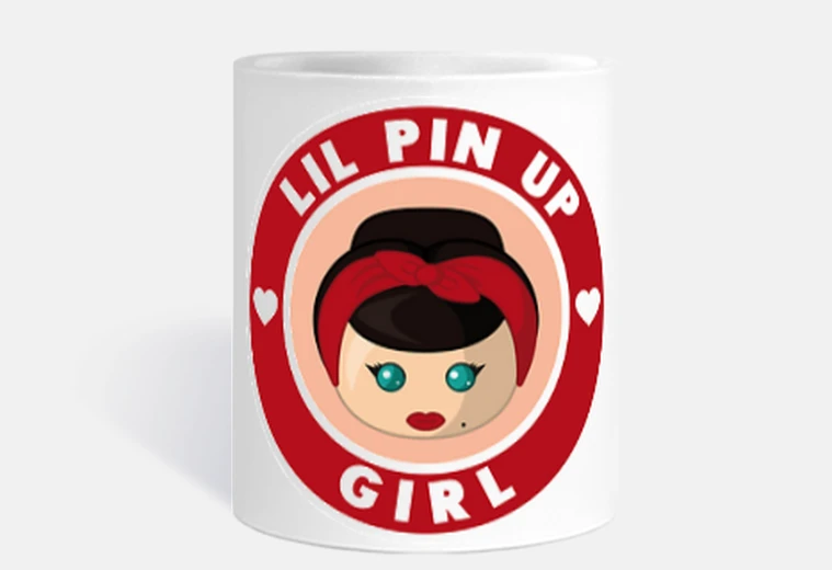 Cup pin up girl design
