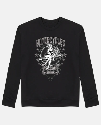 Felpa pin up officina garage moto