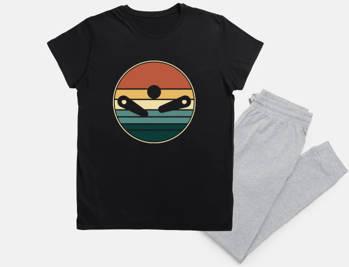 Pyjama pinball video games logo retro vintage