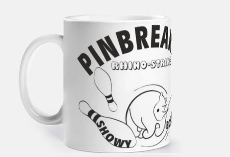 Tazza pinbreaker bowling vistoso stampa nera
