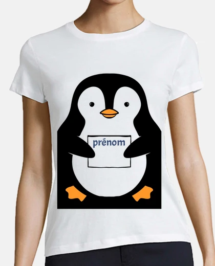 Tee-shirt pingouin personnalisable photo texte