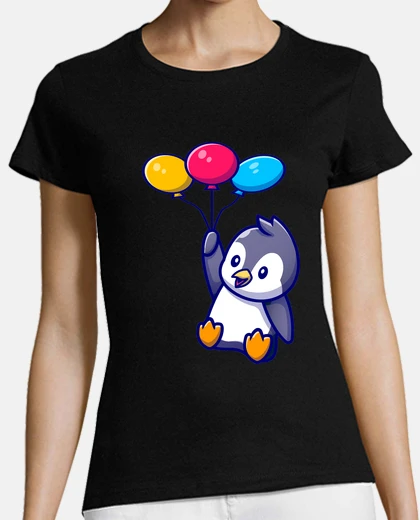 T-shirt pinguino con palloncini