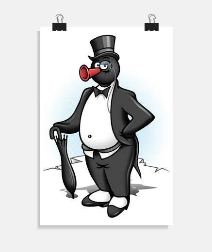 Poster pinguino con smoking
