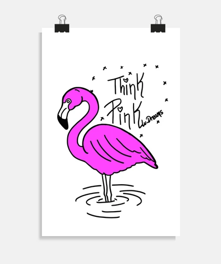 Poster pink flamingo