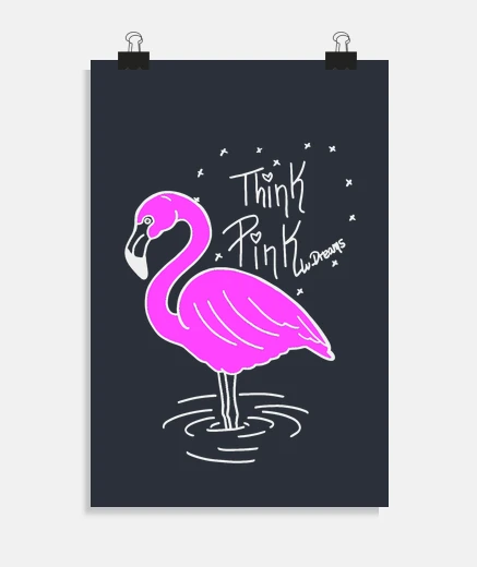 Poster pink flamingo