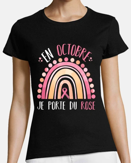 T-shirt pink october breast cancer solidarity