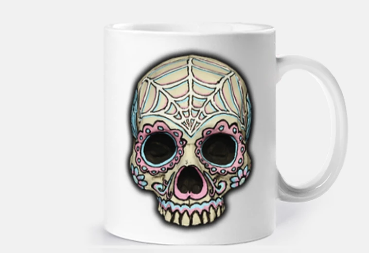 Cup pink sugar skull