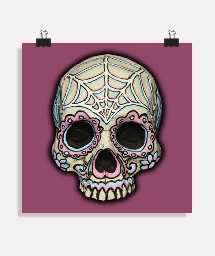 Poster pink sugar skull