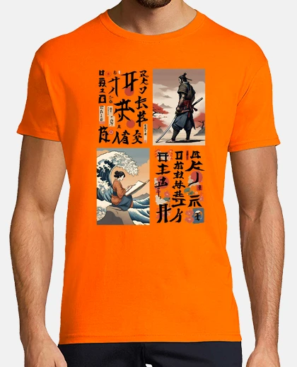 Tee-shirt pinte de femme japonaise and oa samoura