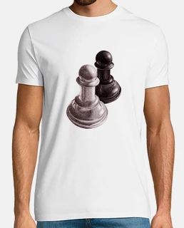 pions d'échecs noir et blanc t-