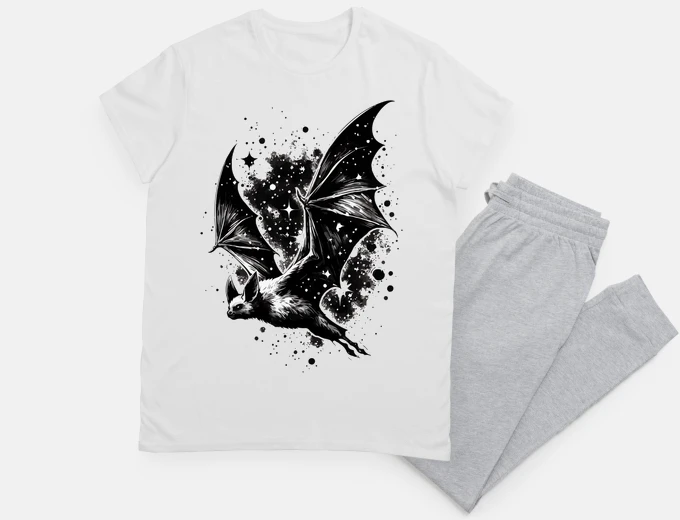 Pigiama pipistrello galassia monocromatico