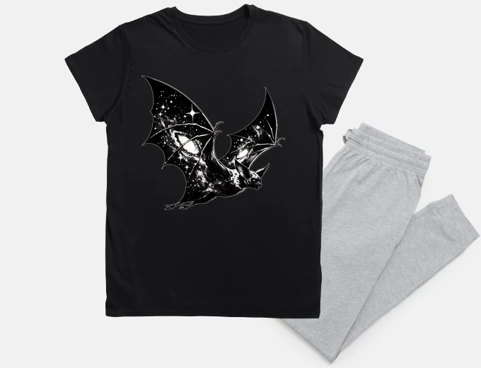 Pigiama pipistrello vampiro galassia monocromat