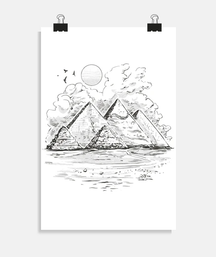 Póster pirámide de giza viaje en egipto cartel de recuerdo tienda de habitación cartel de restaurante