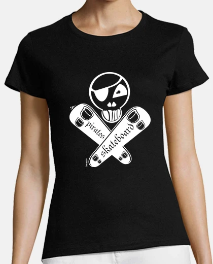 Playera pirate skateboard blanco