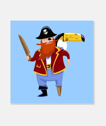 Tableau Pirate toucan tatoo kid