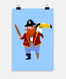Pirate toucan tatoo kid