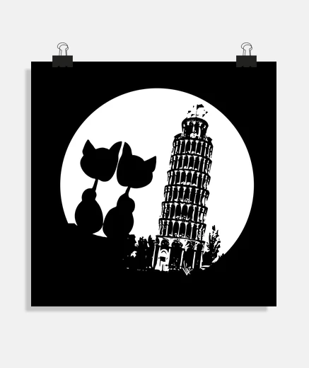 Póster Pisa-2 Moon Love Cats