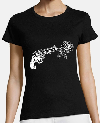 Camiseta Pistola y rosa