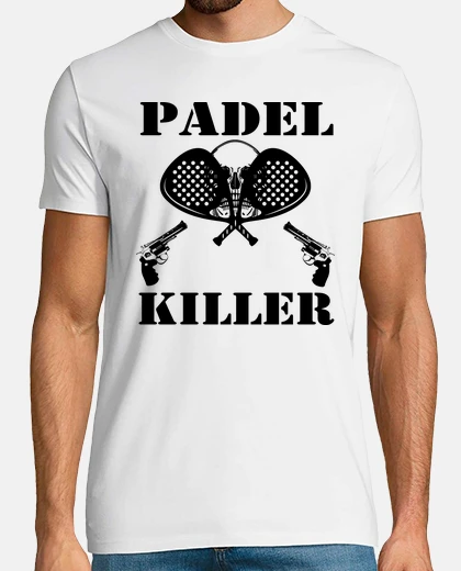 T-shirt pistole a racchetta padel killer skull