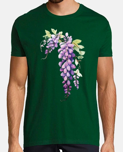 T-shirt pittura acquarello glicine viola
